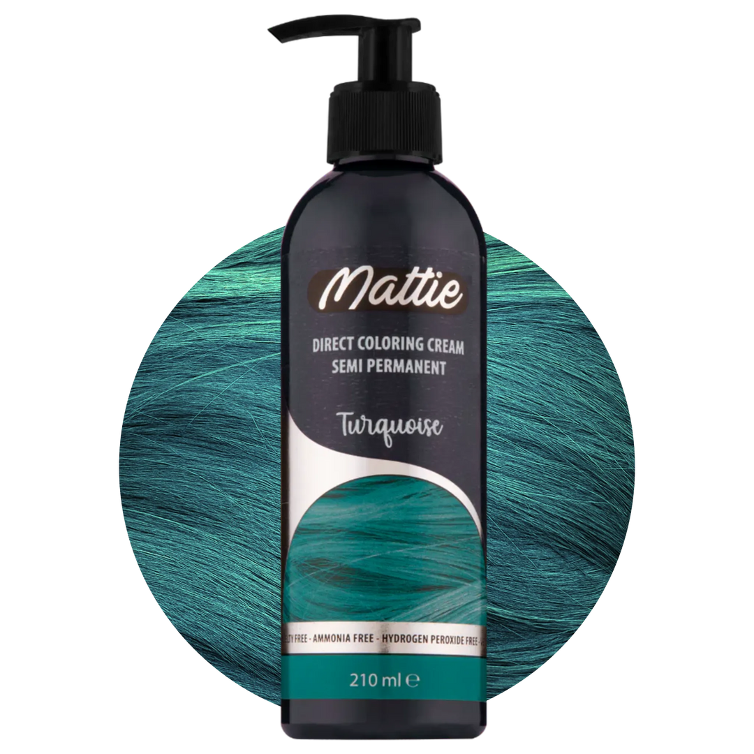 Mattie Turquoise - Vegan semi-permanente directe haarkleurcrème 210 ml