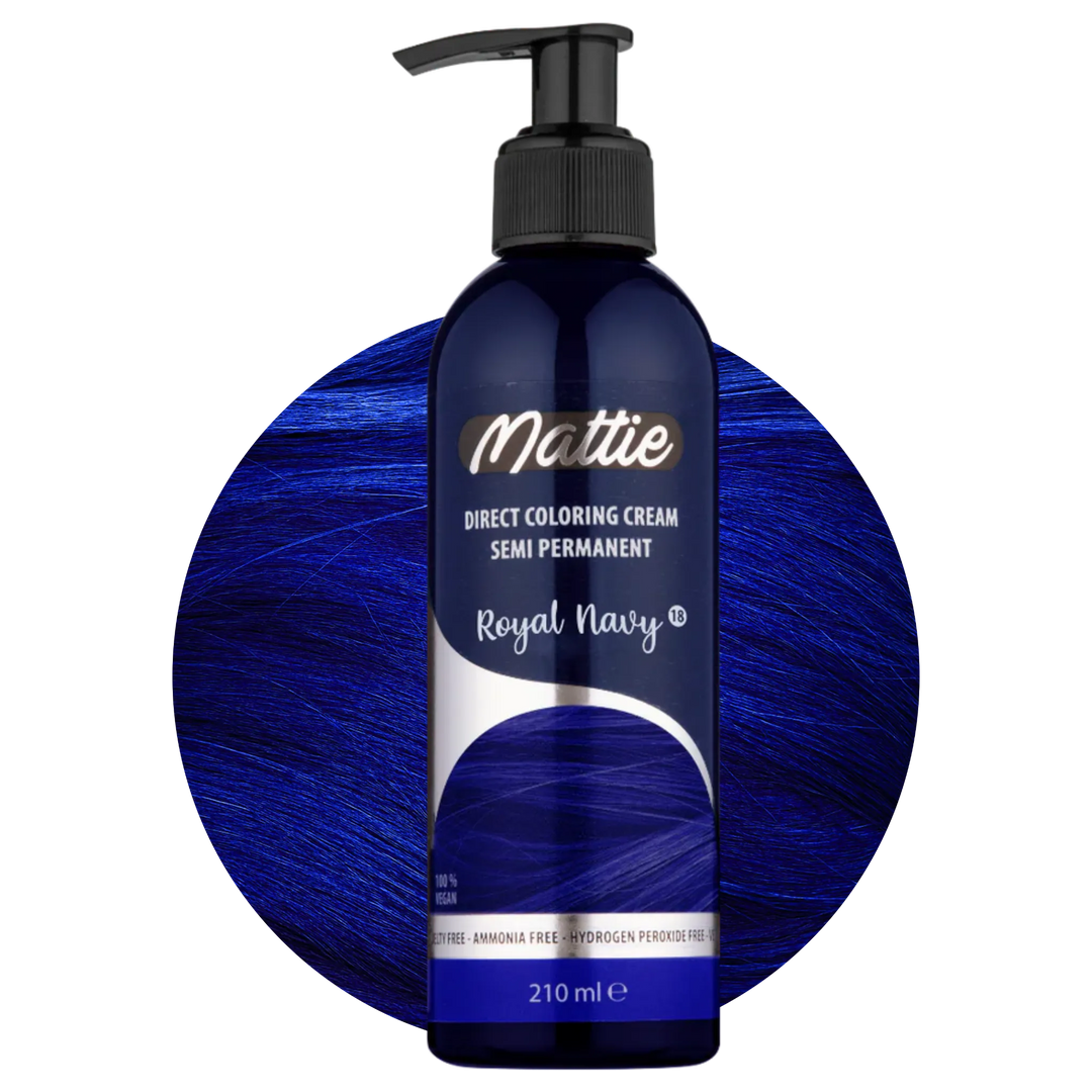 Mattie Royal Navy - Vegan semi-permanente directe haarkleurcrème 210 ml