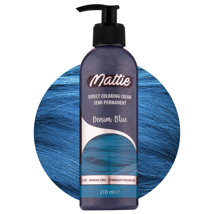 Mattie Denim Blue - Crème de coloration directe semi-permanente vegan 210 ml