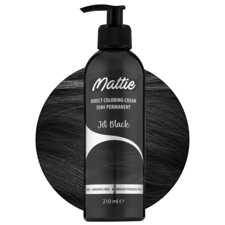 Mattie Jet Black - Vegan semi-permanente directe haarkleurcrème 210 ml