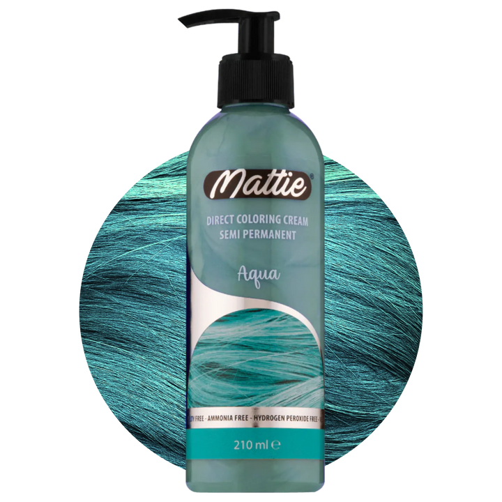 Mattie Aqua - Vegan semi-permanente directe haarkleurcrème 210 ml