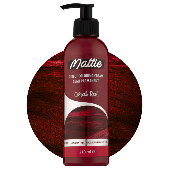 Mattie Coral Red - Vegan semi-permanente directe haarkleurcrème 210 ml