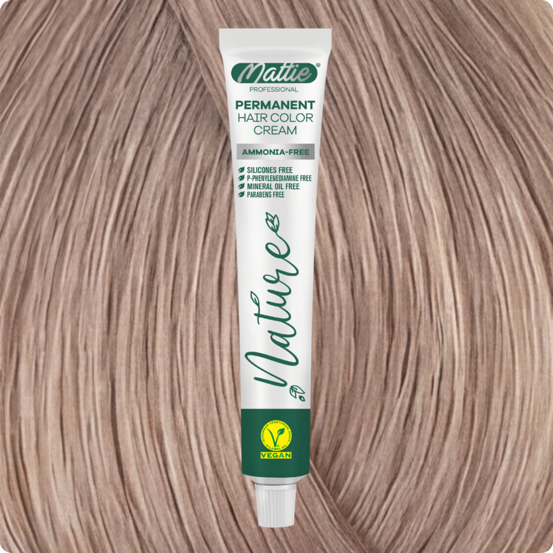 Mattie Professional Nature (10.16) Extra Light Ash Rose Blonde - Crème de coloration permanente vegan 60 ml