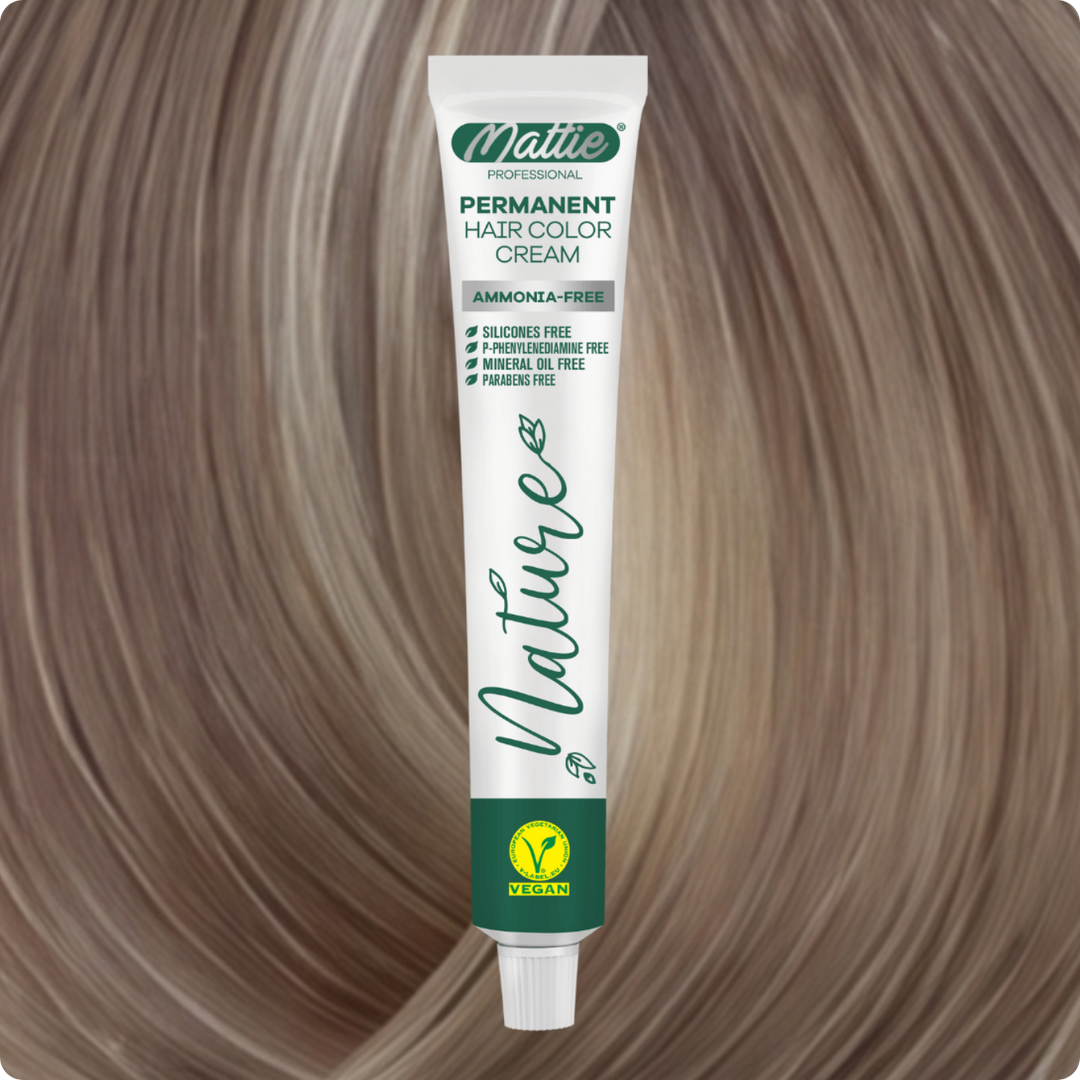 Mattie Professional Nature (10.8) Extra Light Blonde Sand Beige - Crème de coloration permanente vegan 60 ml
