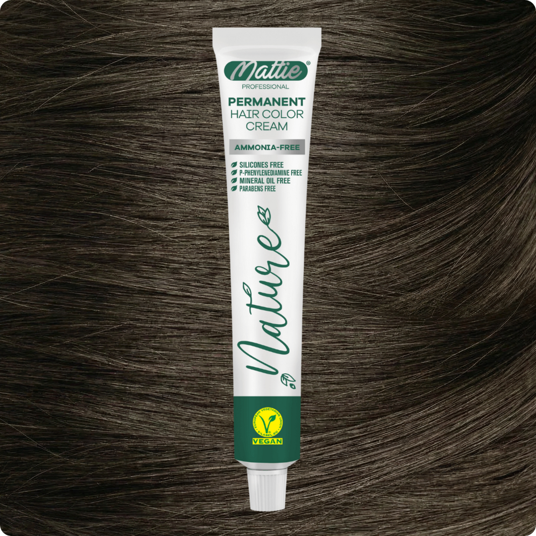 Mattie Professional Nature (6.1) Dark Ash Blonde - Crème de coloration permanente vegan 60 ml