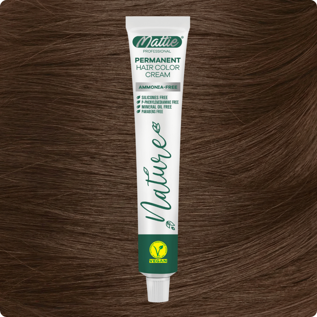 Mattie Professional Nature (7.7) Light Chocolate Brown - Crème de coloration permanente vegan 60 ml