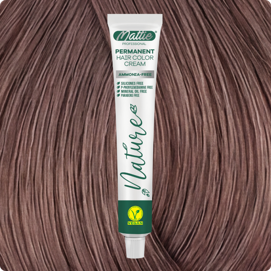 Mattie Professional Nature (8.16) Light Ash Rose Blonde - Vegan permanente haarkleurcrème 60 ml