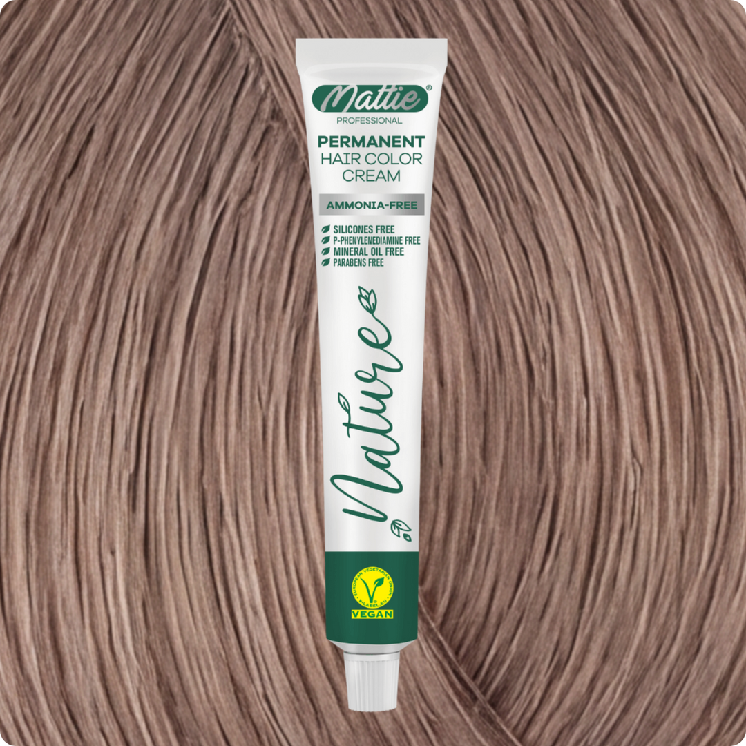 Mattie Professional Nature (9.16) Very Light Ash Rose Blonde - Crème de coloration permanente vegan 60 ml
