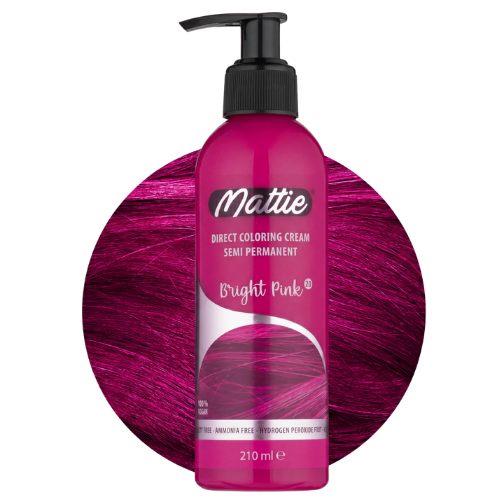 Mattie Bright Pink - Vegan semi-permanente directe haarkleurcrème 210 ml