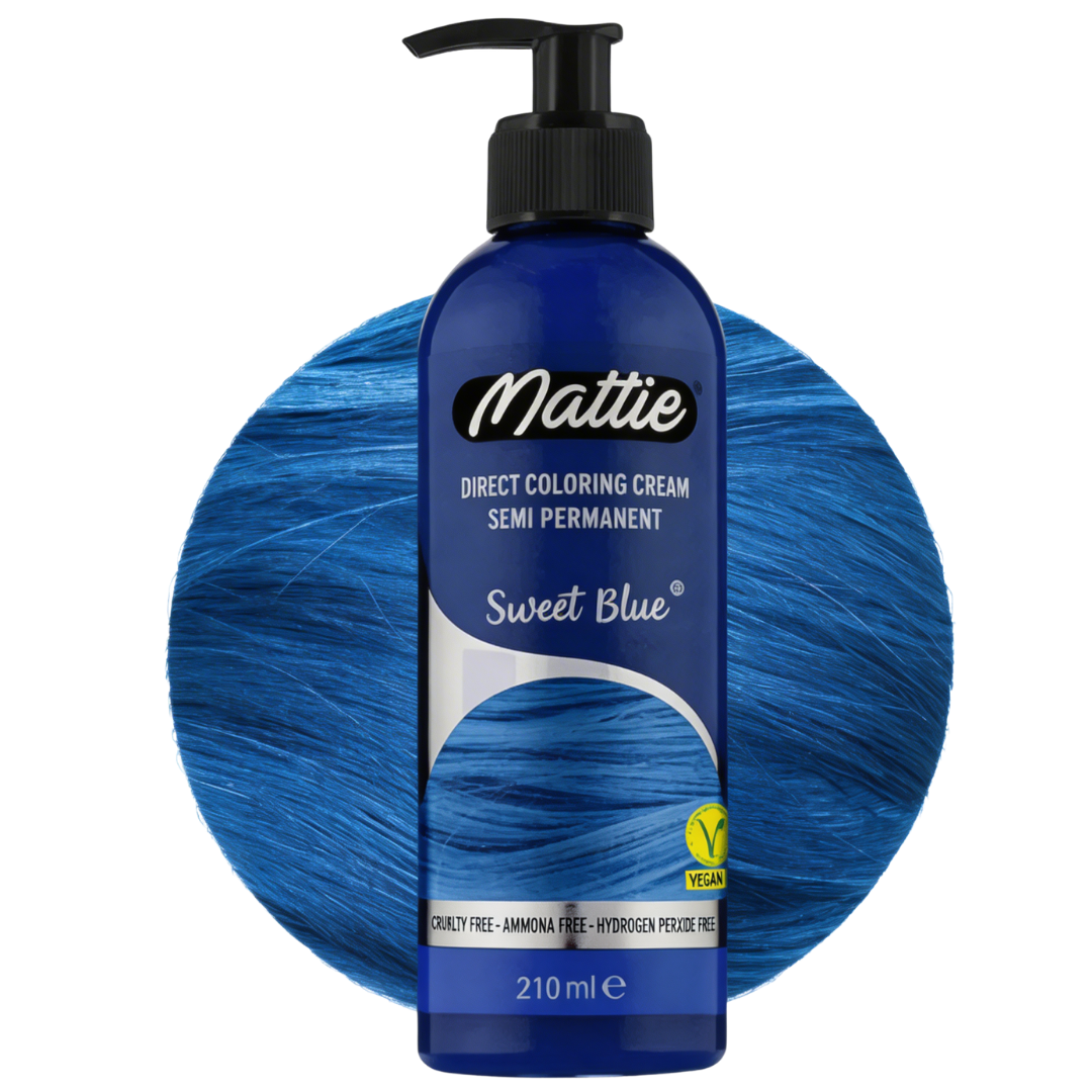 Mattie Sweet Blue - Vegan semi-permanente directe haarkleurcrème 210 ml