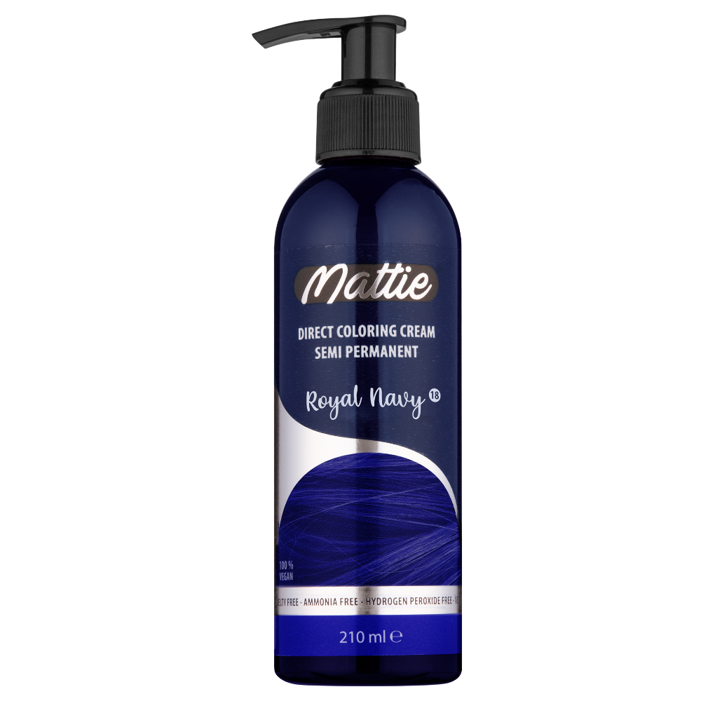Mattie Royal Navy - Vegan semi-permanente directe haarkleurcrème 210 ml